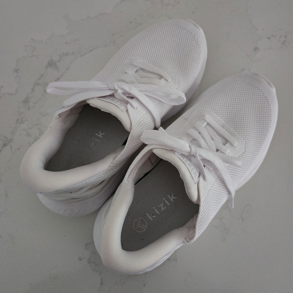 Kizik Athens Hands Free Knit Sneaker Slip On Laces White Women's Size 7.5 WIDE - Picture 3 of 8